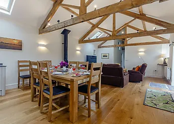 Vaulted ceilings add to the character