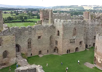 Visit Ludlow with its impressive castle (22 miles)