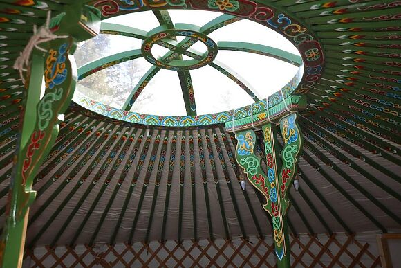 Green Yurt with Hot Tub