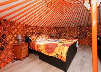 Orange Yurt with Hot Tub