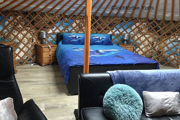 Orange Yurt with Hot Tub