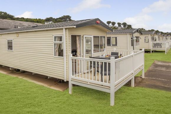 Gold Premium Caravan with parking & decking P, Gold Premium 3 slps 8 parking, decking, sea view, Gold Premium Caravan with parking & decking - Challaborough Bay, Nr Bigbury-on-Sea