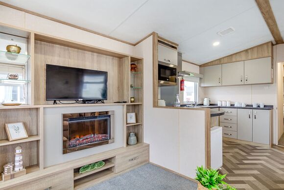 Gold Premium Caravan with parking & decking P, Gold Premium 3 slps 8 parking, decking, sea view, Gold Premium Caravan with parking & decking - Challaborough Bay, Nr Bigbury-on-Sea