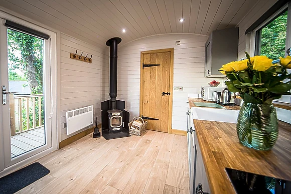 Book Shepherds Hut Spa accommodation at Glampio Gelli Glamping