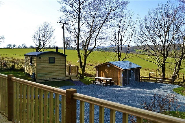 Book Shepherds Hut Spa accommodation at Glampio Gelli Glamping