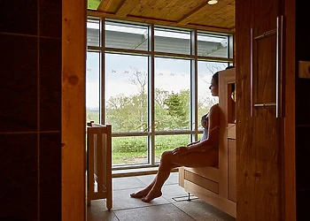 Panoramic sauna at the Ammara spa