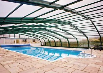 Covered heated pool at Andrewhayes Holiday Park 