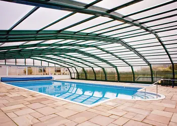 Covered heated pool at Andrewhayes Holiday Park 