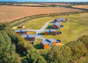 Aerial view of the holiday homes
