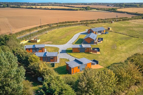 Aerial view of the holiday homes