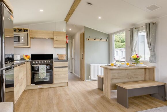 Silver Caravan with sea view - Brynowen, Aberystwyth, Cardiganshire