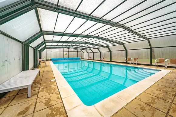 Outdoor heated covered pool<br />