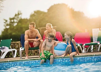 Outdoor heated swimming pool