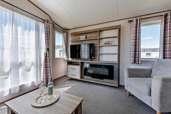 Gold Caravan with decking - Sandy Bay, Ashington