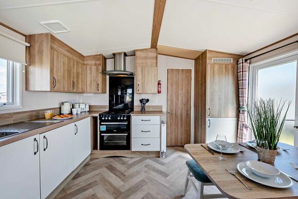 Gold Caravan with decking - Sandy Bay, Ashington