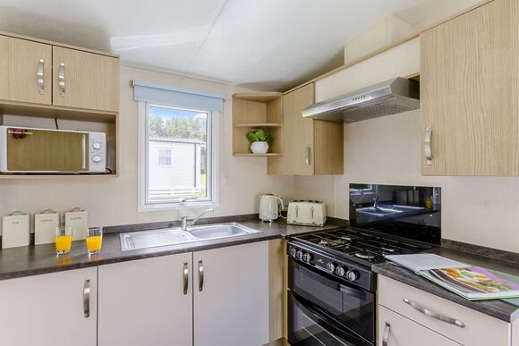 Gold Caravan with decking - Skipsea Sands, Skipsea, East Yorkshire