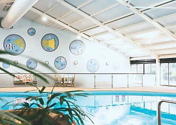 Tropically heated indoor pool