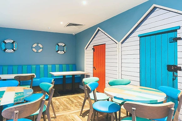 The beach hut restaurant area