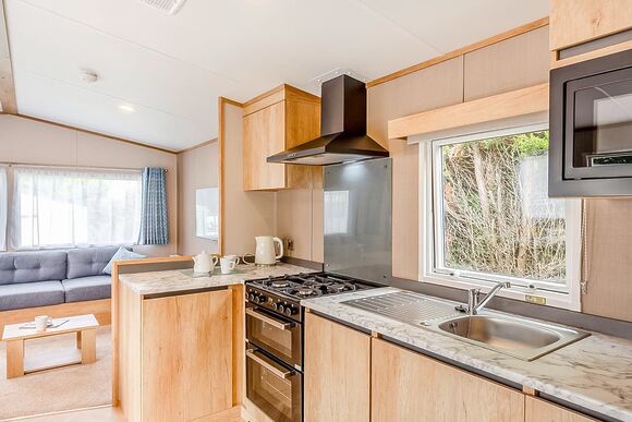 Gold Caravan with decking - White Acres, Newquay