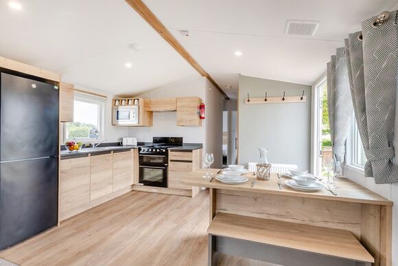 Silver Caravan with decking - White Acres, Newquay