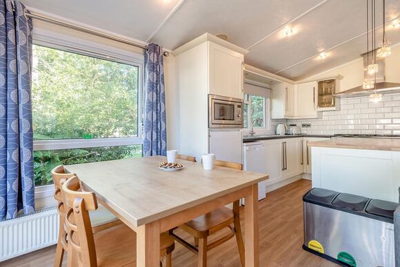 Superior Lodge with parking, ensuite, decking & lake view - White Acres, Newquay