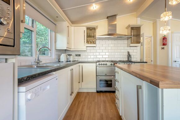 Superior Lodge with parking, ensuite, decking & lake view - White Acres, Newquay