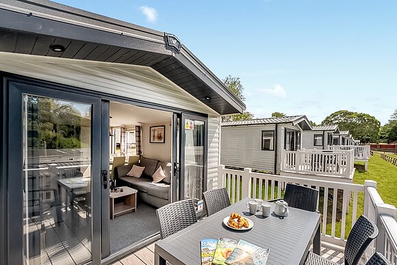 Silver Premium 2 Bed Caravan, Sleeps 6. decking. - White Acres, Newquay