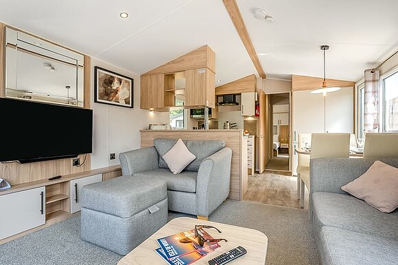 Silver Premium 2 Bed Caravan, Sleeps 6. decking. - White Acres, Newquay