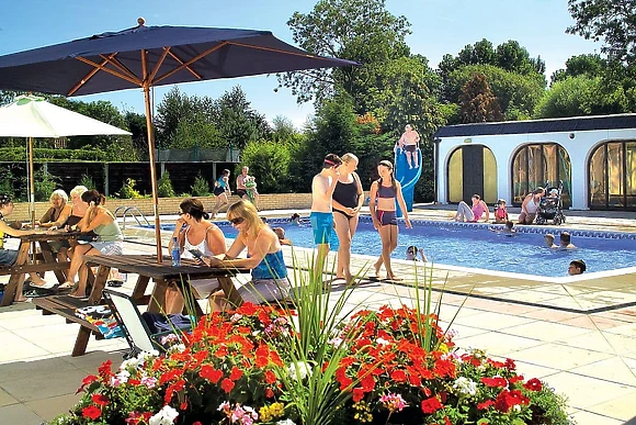 Outdoor heated swimming pool