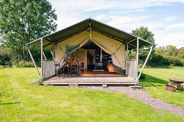 This glamping safari tent sits in the Blackdown Hills, a quieter corner of East Devon